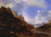 SAFTLEVEN, Cornelis Rhineland Fantasy View painting